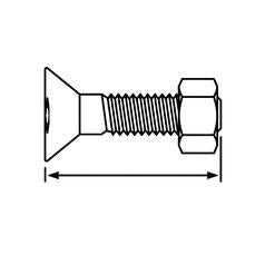 Round Countersunk Square Hex Bolt & Nut (TFCC) 3/4" x 70mm 8.8 – Box of 25 (S.78329)