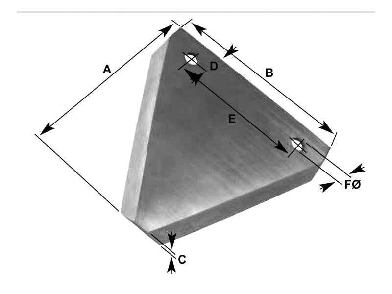 Knife section - over serrated - 83x76x2.75mm - Hole Ø6.5mm - Hole centres 51mm - Replacement forClaas To fit as: 6112031