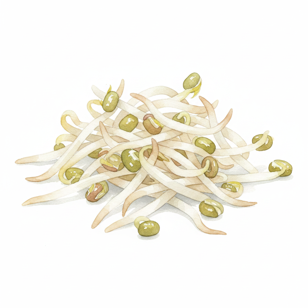 Mung Bean Sprouts Watercolour Botanical