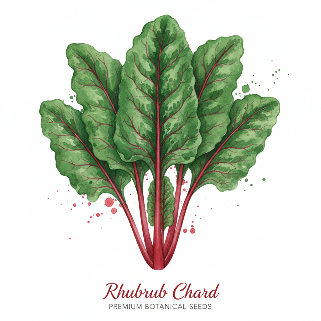 Rhubarb Chard Watercolour