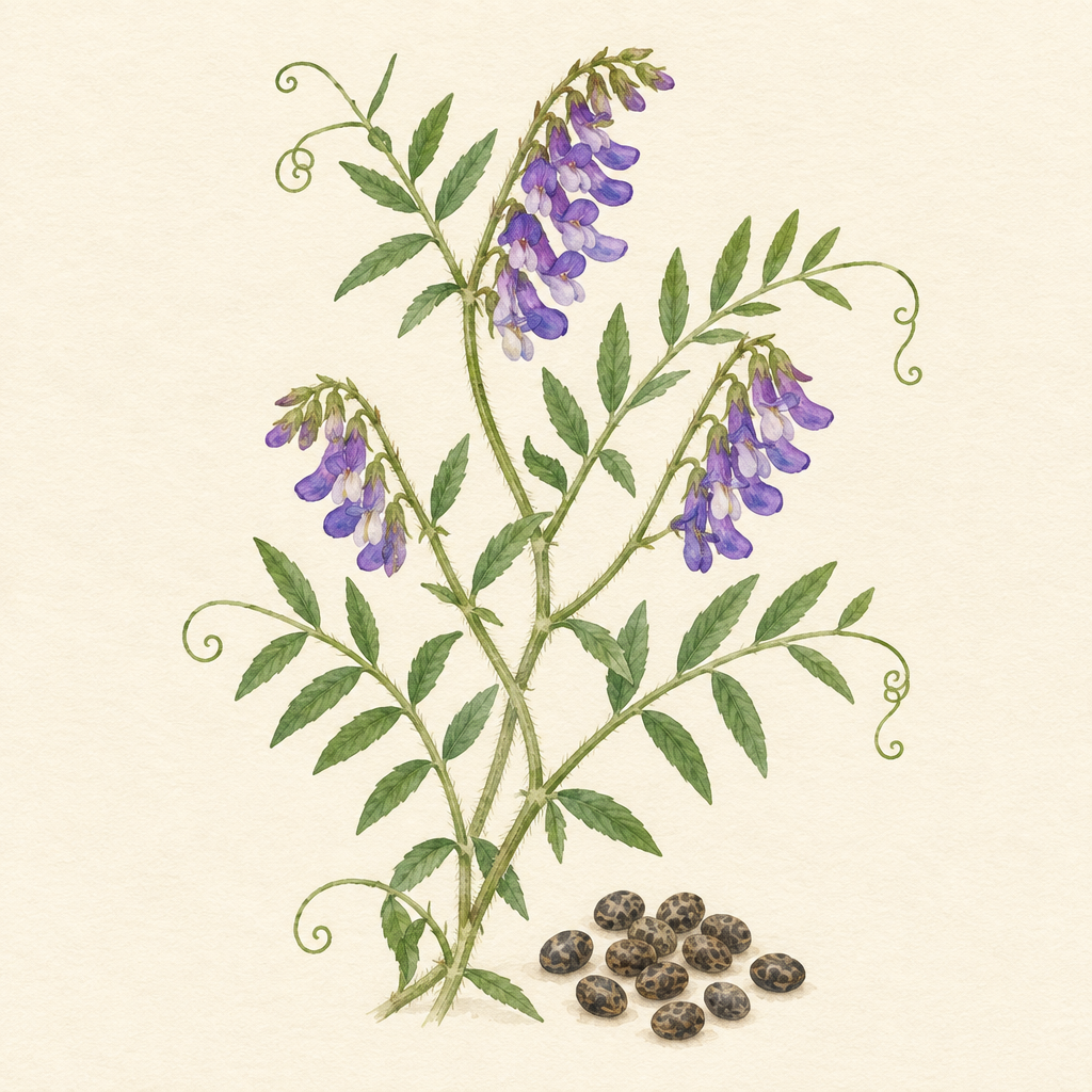 Winter tares botanical watercolour