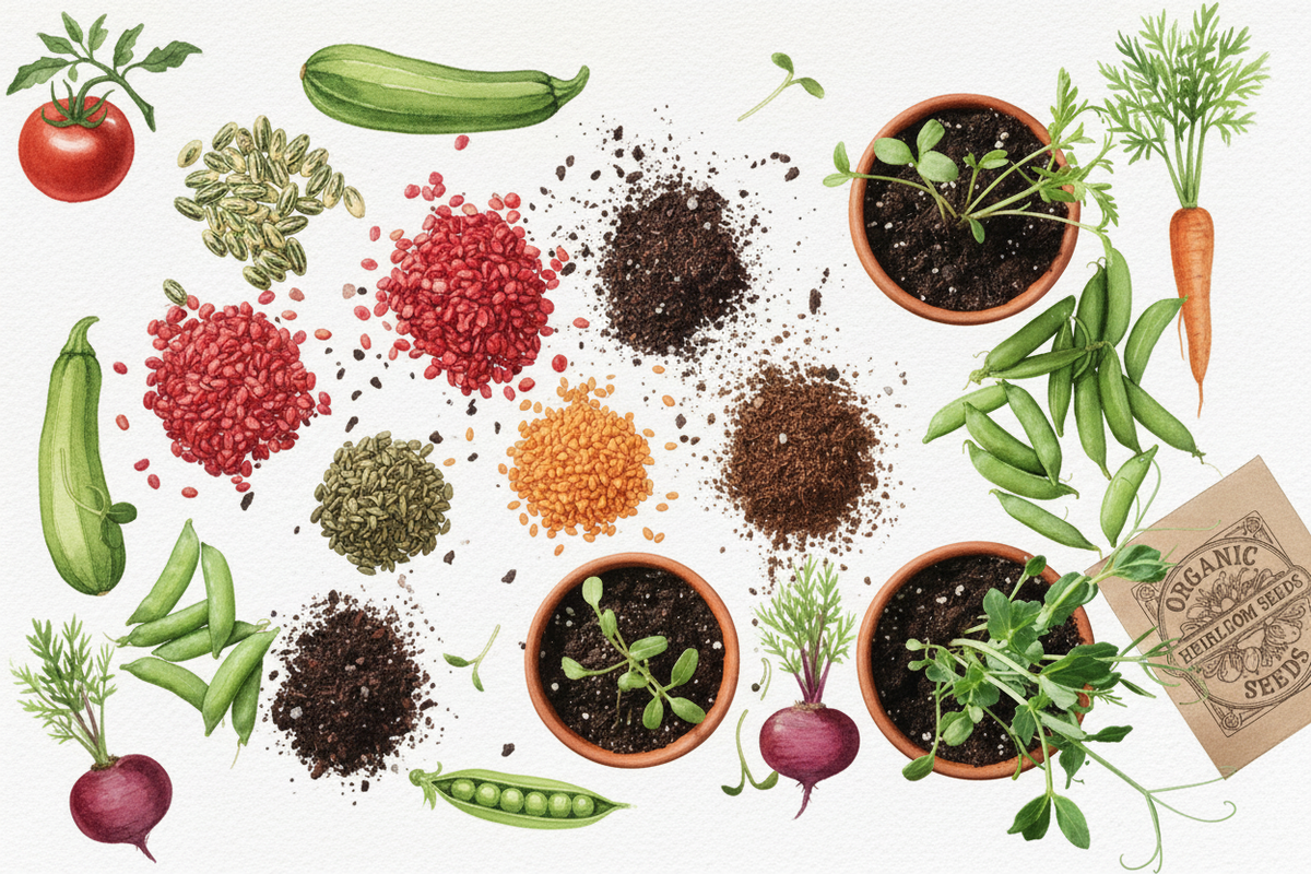 Organic Vegetable Seed Watercolour