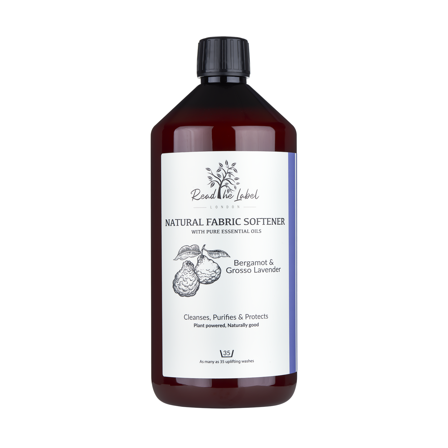 Natural fabric softener with bergamot and Grosso lavender, designed for fabric and upholstery protection by Read The Label London.