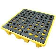 Spill Containment Pallet | 260L (2 Drum) & 488L (4 Drum) | Chemical & Oil Drum Bund