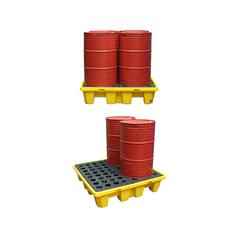 Spill Containment Pallet | 260L (2 Drum) & 488L (4 Drum) | Chemical & Oil Drum Bund