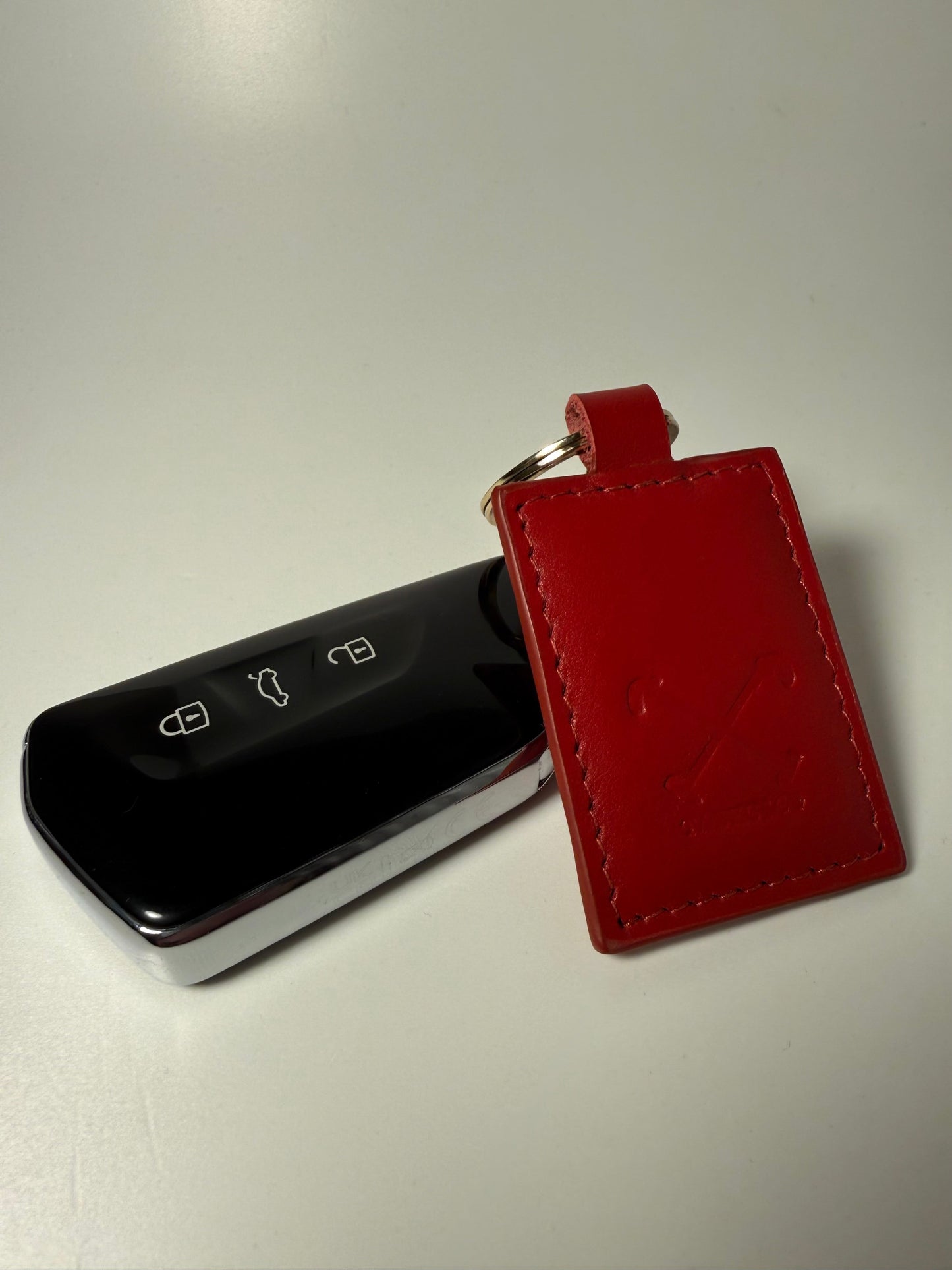 Cricket Ball Red Key Ring