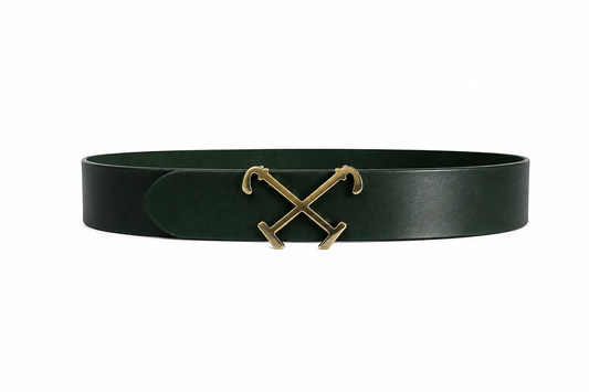 Elevate Your Style with the Dark Green Bridle Leather Belt