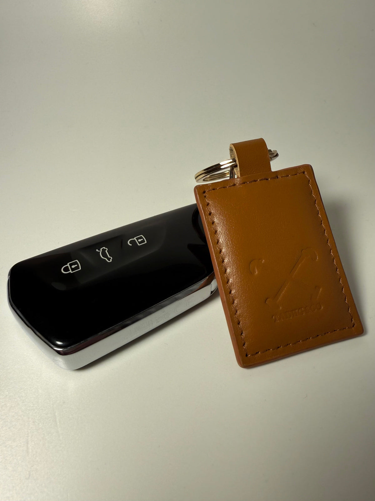 Handcrafted Tan Key Ring - Timeless Elegance in Premium Leather