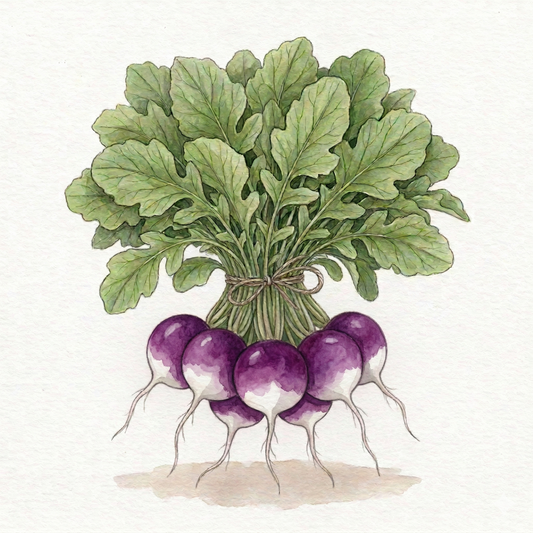 Image of Diana Royal Purple radish seeds by The Puzzle Seed Company, featuring a packet of approximately 250 seeds for planting.