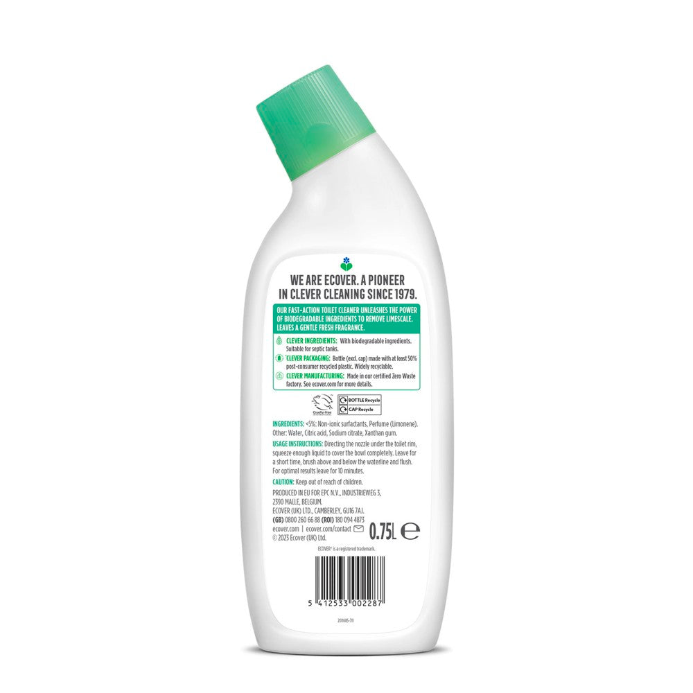 Ecover Fast Action Toilet Cleaner 750ml - Pine + Mint