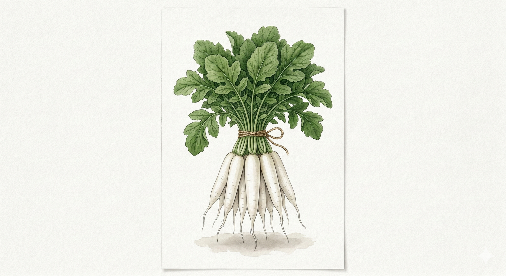 White Icicle radish seeds from The Puzzle Seed Company, showing crisp, tapered white radish bulbs on a white background.