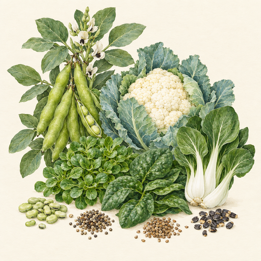Botanical watercolour for the Overwintering Harvest seed bundle
