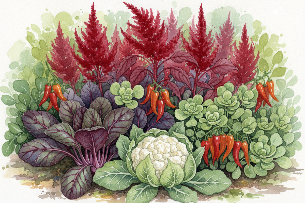 Colourful Kitchen Garden Watercolour