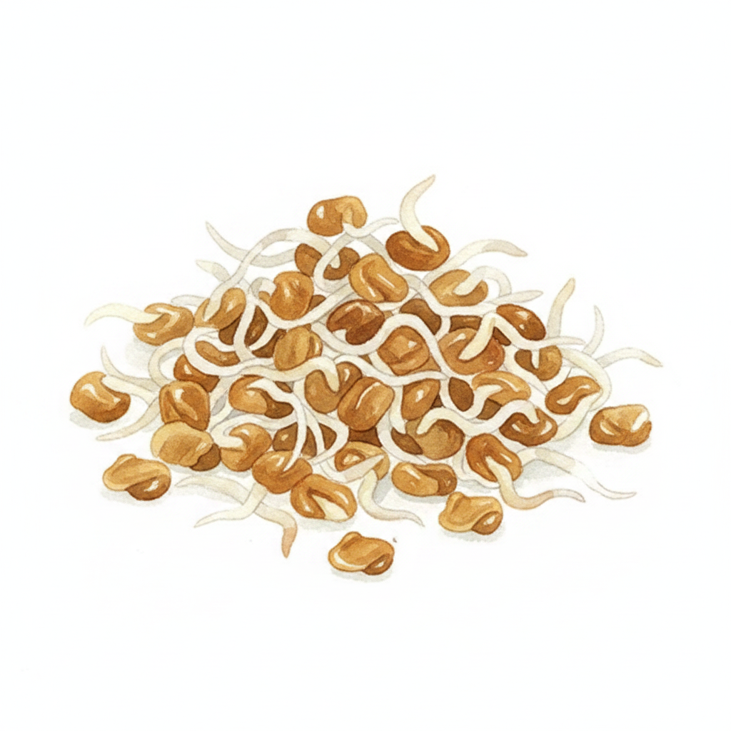 Fenugreek Sprouting Seeds Watercolour