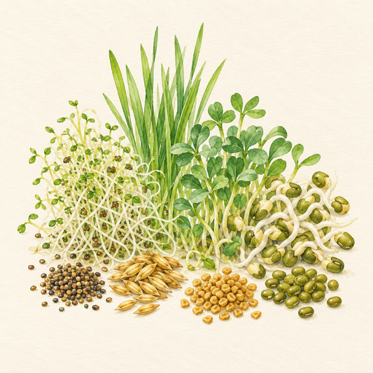 Indoor Sprouting Selection botanical watercolour