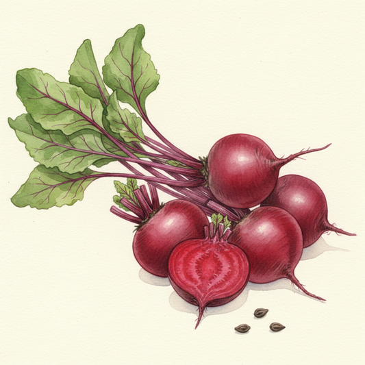 Organic Beetroot Alvro Mono Watercolour Botanical