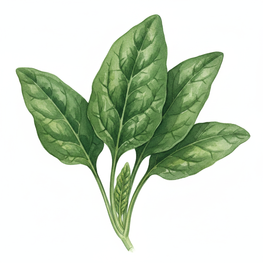 Organic Spinach Giant Winter Watercolour Botanical