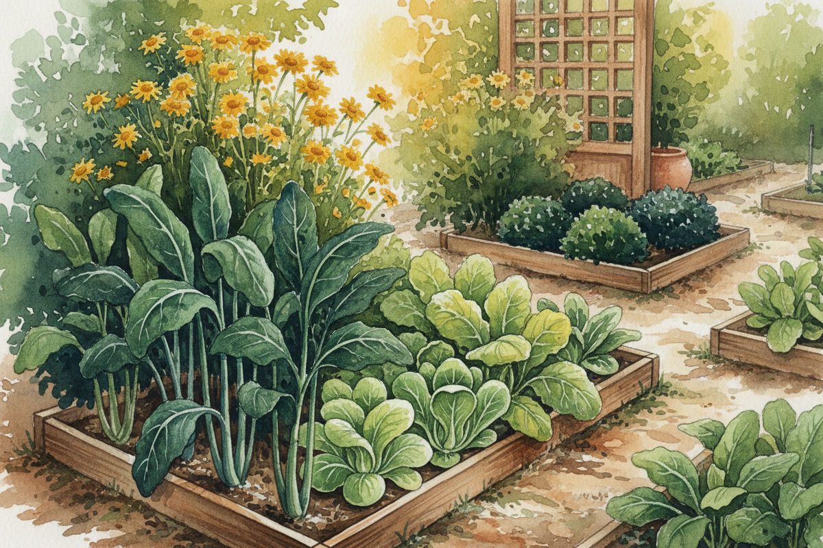 Oriental Stir-Fry Garden Watercolour