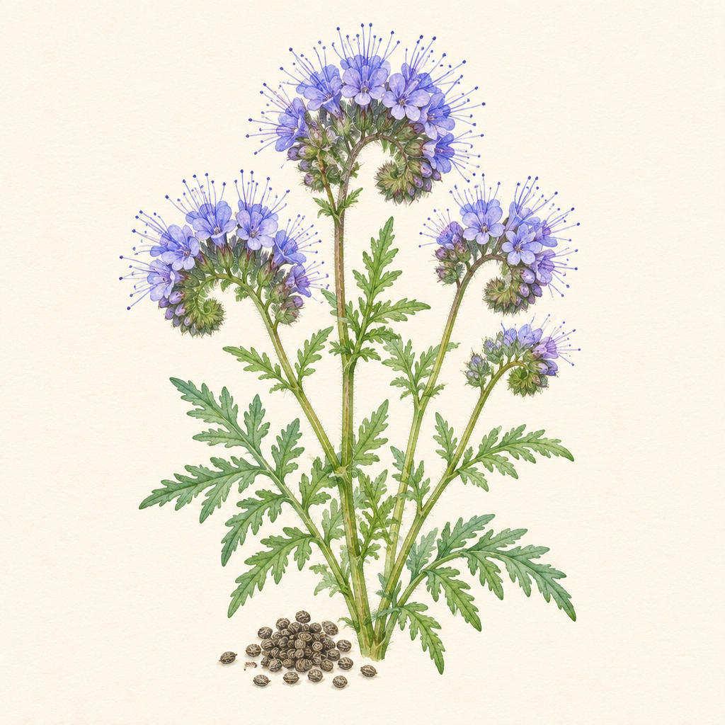 Phacelia botanical watercolour