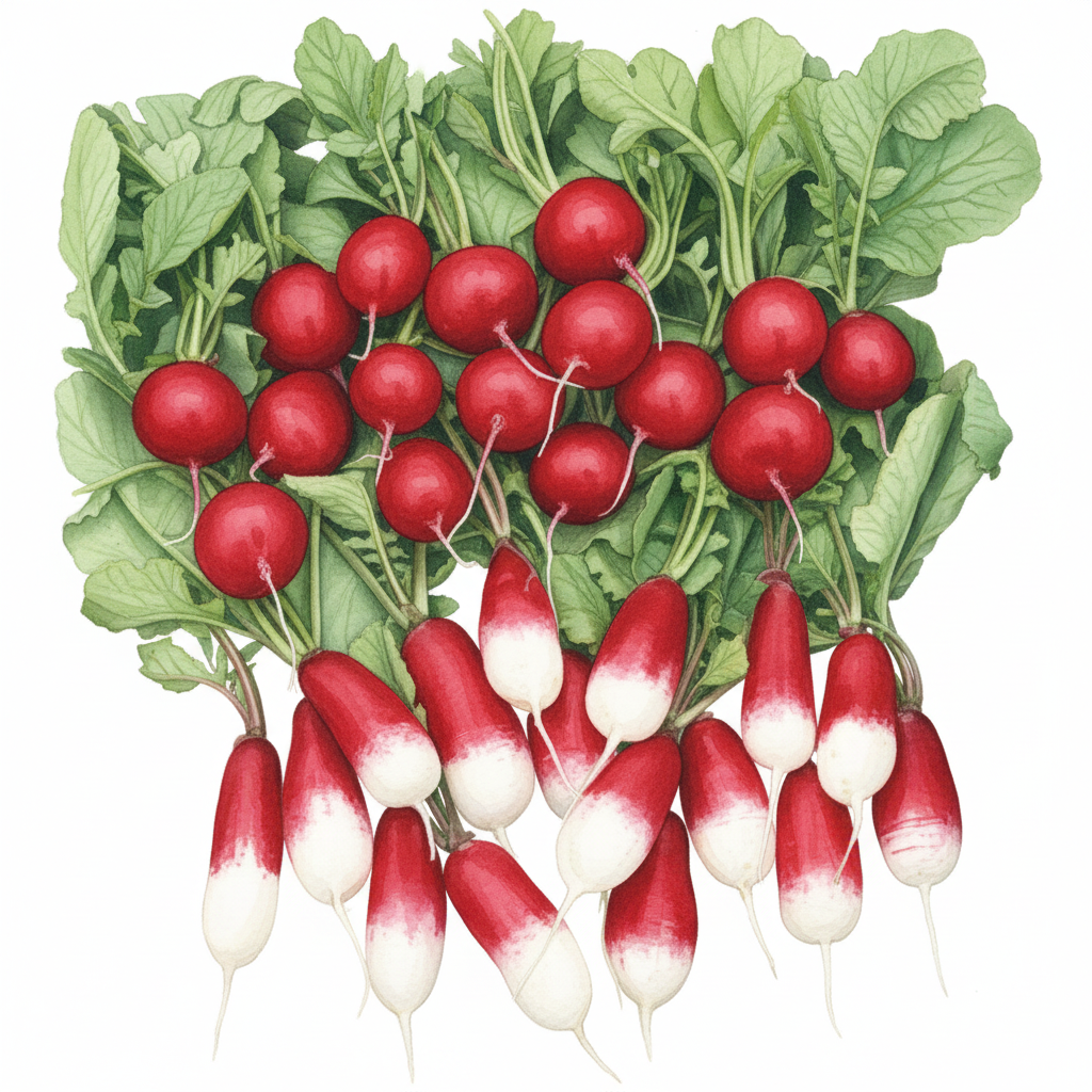 Radish Mixed Watercolour Botanical
