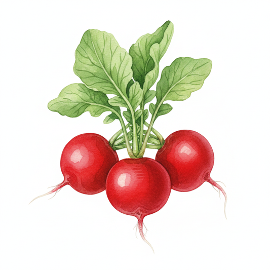 Radish Scarlet Globe Watercolour Botanical