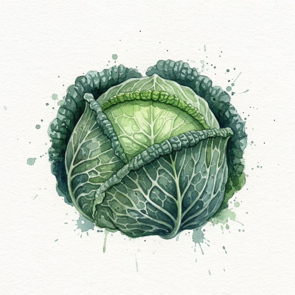 Savoy Cabbage Vertus Watercolour