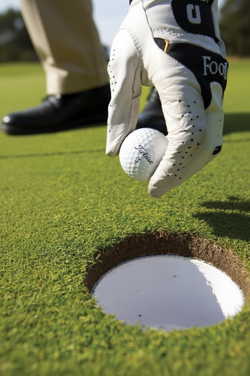 Sharpened Golf Ball & Hole Photo