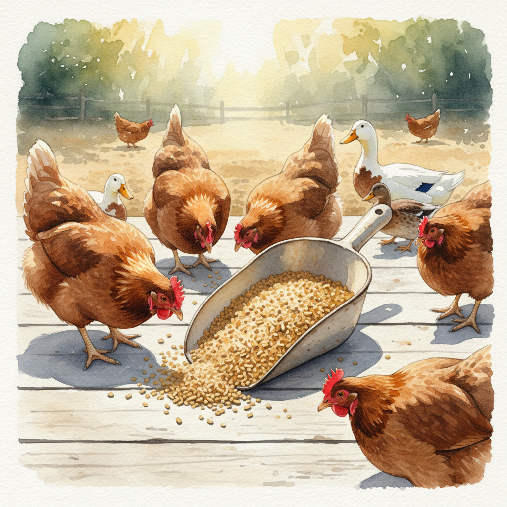 Watercolour-style Farmer Toms bird food product image